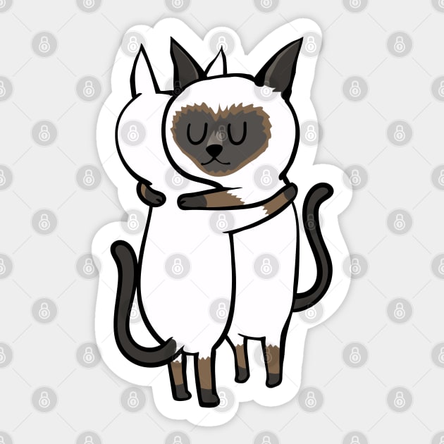 Siamese Cat Hugs Sticker by huebucket